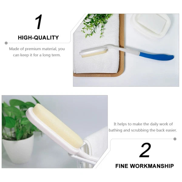 2 Pcs Long-handled Bath Scrubber Man Child Loofah Brush Back Scrubbing Shower