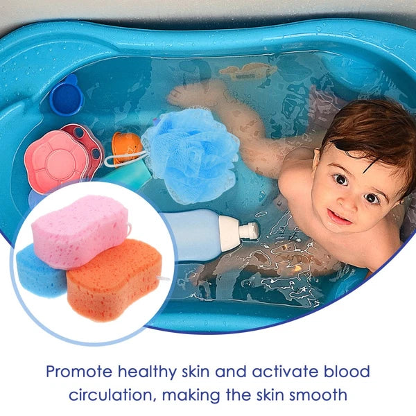 3 Pcs Bathing Cotton Ball Scrubber Body Shower Brush for Baby Sponge