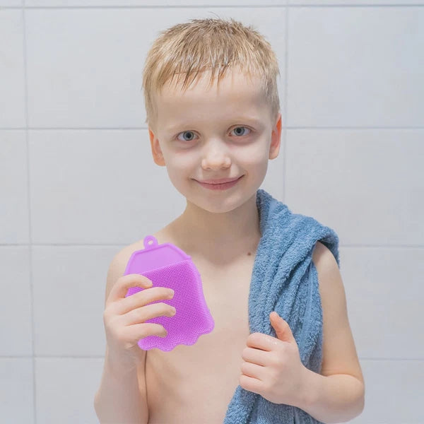 Silicone Hair Shampoo Child Baby Bath Brush Shower with Dispenser