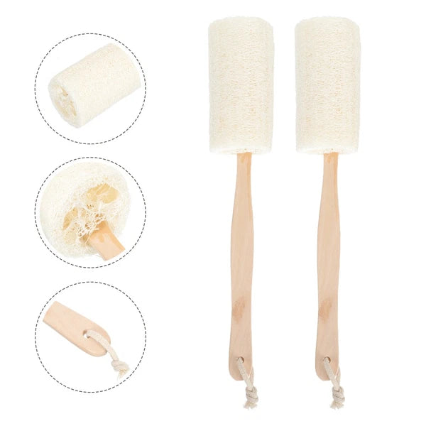 2 Pcs Loofah Bath Brush Exfoliating Sponge Man Shower Skin Cleaning Exfoliator