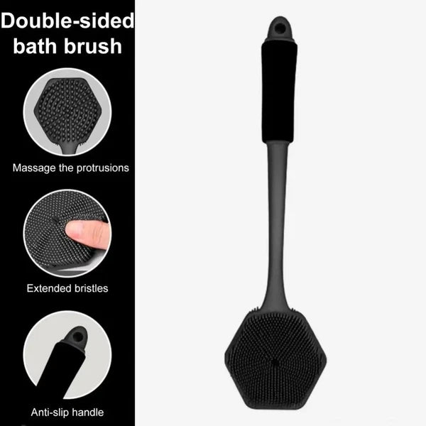 Thickened Silicone Shower Brush Anti Slip Back Scrubber Bathing Brush  Bathroom