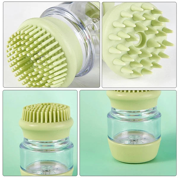 Cat and Dog Silicone Bath Brush Scrubber Shampoo Dispenser for Pet Grooming