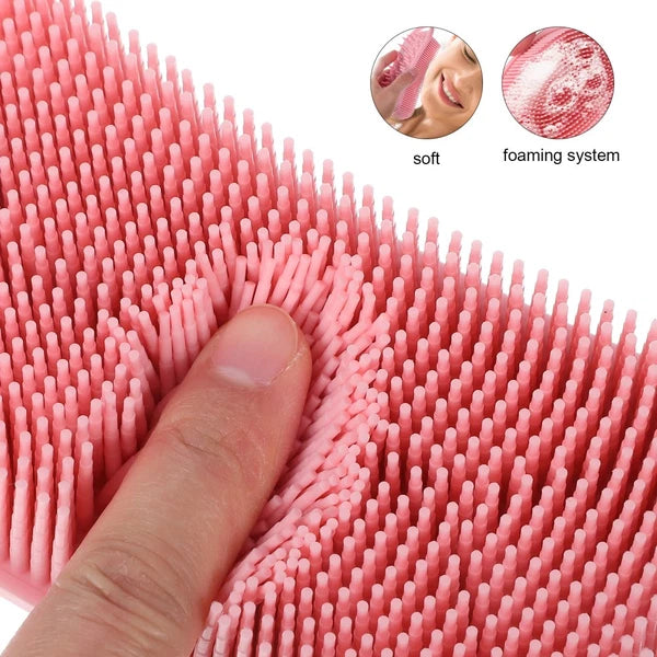 2 Pcs Silicone Shower Brush Man Back Exfoliator Scrubber Men Body Brushes