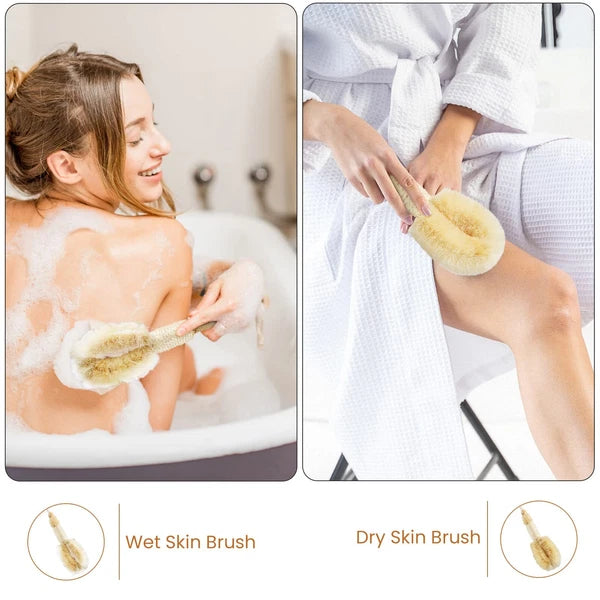 Shower Bath Scrubber Body Dry Brushing - Skin Brushes Vegan Natural Sisal