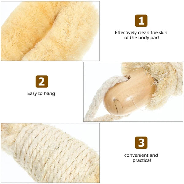 Sisal Shower Brush Body Scrubber Back Scrubbing Exfoliator Bathing
