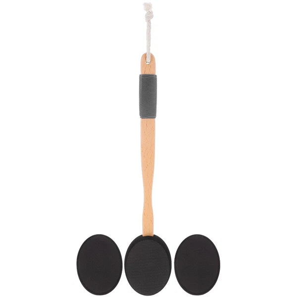 Wooden Handle EVA Bath Brush Scrubber for Shower Cream Applicator