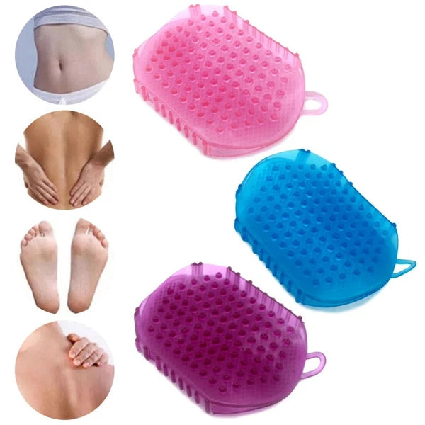 Couple Bath Anti Cellulite Body Massager Silicon Brush Glove Scrub Shower 3Color