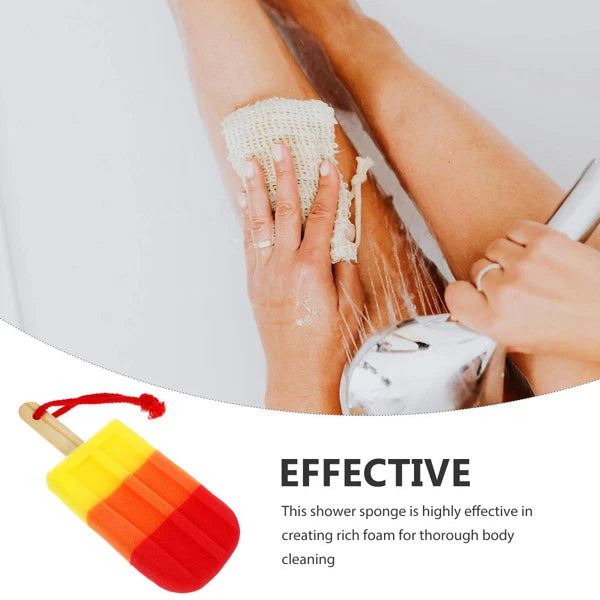 Shower Sponge Bathing Exfoliating Sponge Ice Cream Shaped Exfoliating Scrubber