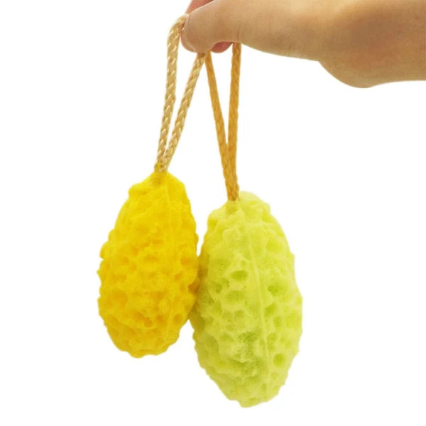 3 Pcs Shower Brush Bath Sponge Honeycomb Structure Seaweed Cotton with Rope
