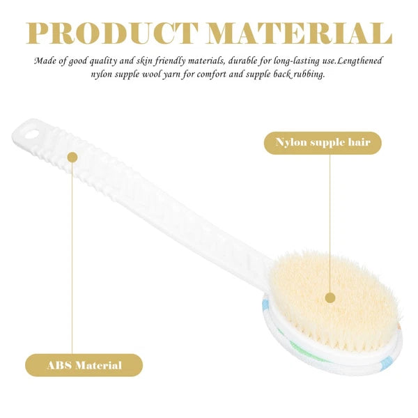 Double-head Shower Brush Scrubber for Body Exfoliator Man Bath Cleaning