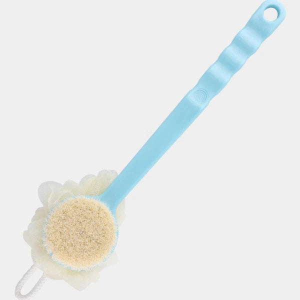 2 Pcs Back Rub Bath Brush Body Shower Scrubber Flower Long Handle