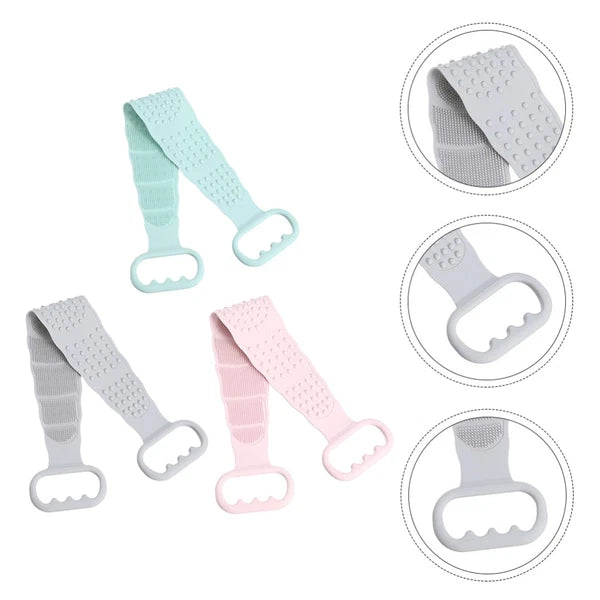 3 Pcs Scrub Bath Brush Miss Men and Women Shower Back Scrubber Belt