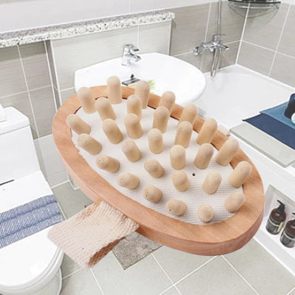 Massager Bath Brush Bathroom Accessories Wood Wooden Exfoliating