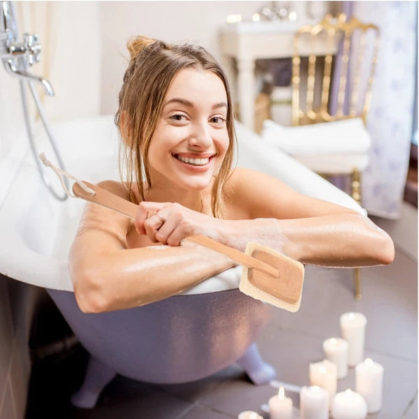 Back Massage Brush Shower for Women Scrubbing with Long Handle Body