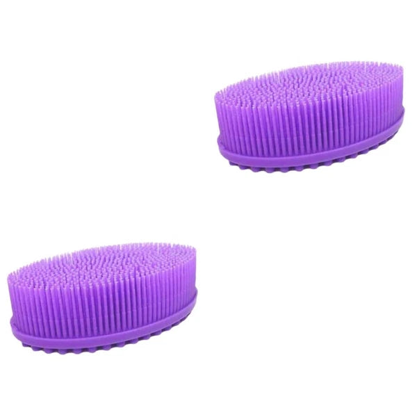 2 Pieces Bath Brush Body Scrubber Silicone Exfoliator Baby Bathing
