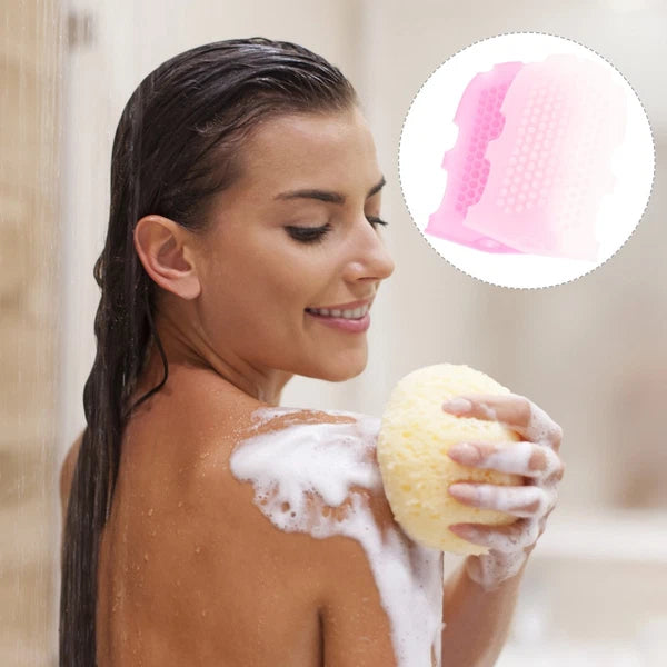 2 Pcs Silicone Massage Brush Exfoliating Mitt Body Rubber for Shower