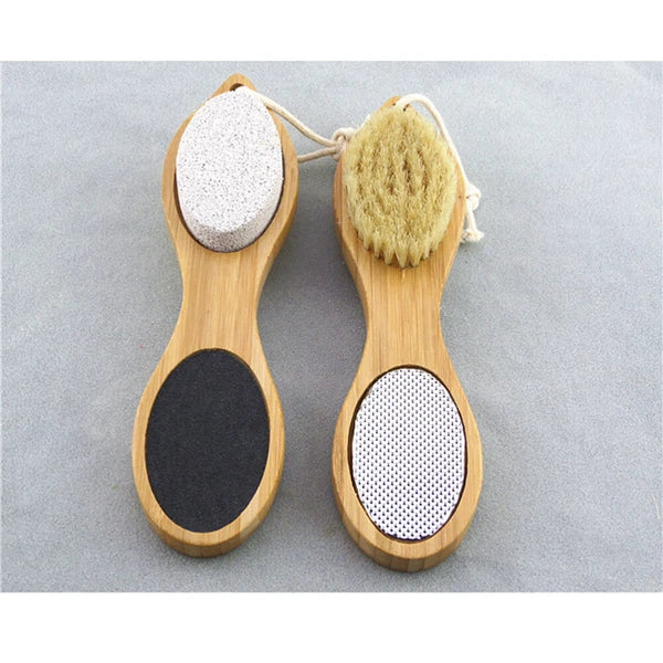 4 in Scrubbing Stone for Feet Foot Massage Brush Wash Natural