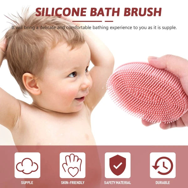 2 PCS Silicone Bath Brush Baby Child Shower Scrubber Shampoo for